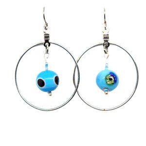 Blue Rounds Earrings